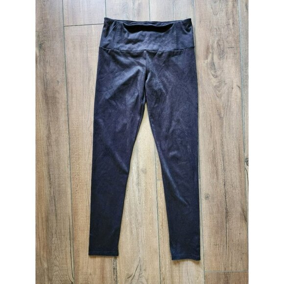 Tribal Black Faux Suede High Waisted Leggings‎ Medium - Picture 1 of 8